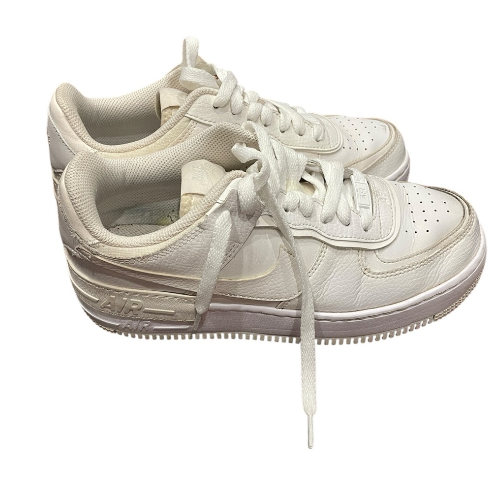 Nike Air Force 1 White Leather Size 8.5 Women’s with New Laces